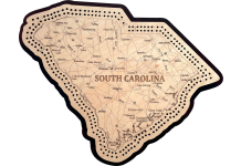 South Carolina Map Cribbage Board