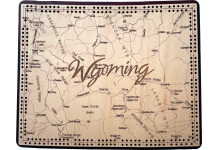 Wyoming Map Cribbage Board