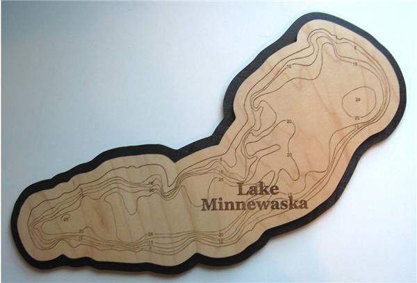Lake Minnewaska Mn Map Lake Minnewaska Wood Art, Pope County, MN